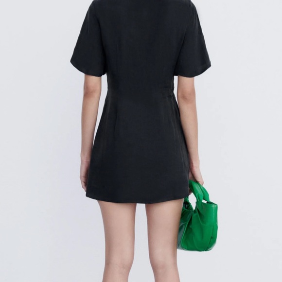 Zara Flowy Mini Dress in Black - Picture 7 of 11